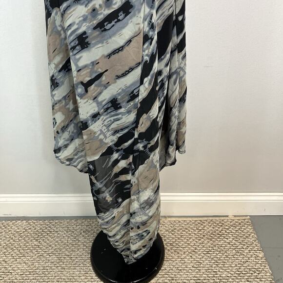 Robert Louis Skirt size Extra Large Black Gray Sheer A Line Scarf Sheer Boho - Picture 8 of 10